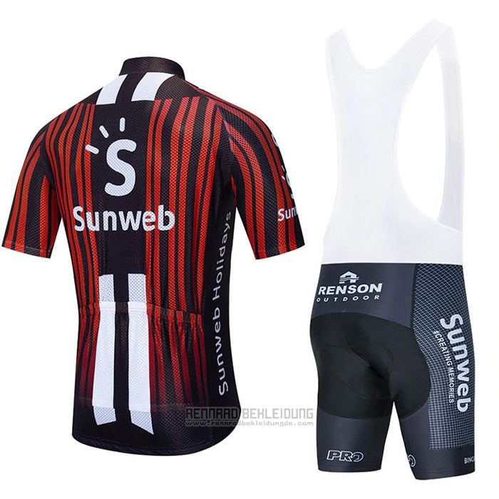 2020 Fahrradbekleidung Sunweb Shwarz Rot Trikot Kurzarm und Tragerhose - zum Schließen ins Bild klicken